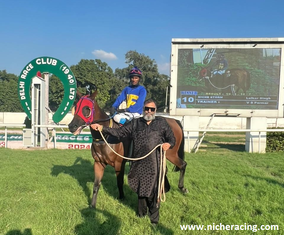 Harisharan Devgan with Racing Horse - Niche Racing