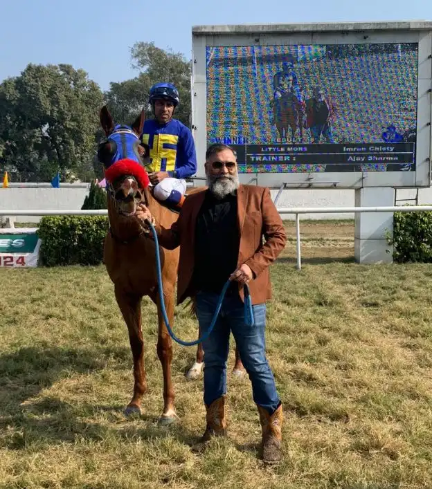 Harisharan Devgan with racing horse